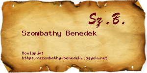 Szombathy Benedek névjegykártya